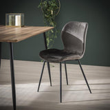 Modera - Stoel ronde buis. VPE4 - Antraciet velours - set van: 4