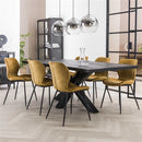 Modera - Stoel ronde buis. VPE4 - Goudkleurig velours - set van: 4