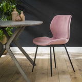 Modera - Stoel ronde buis. VPE4 - Roze velours - set van: 4