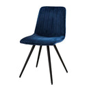 Modera - Stoel velvet straight stitch. VPE4 - Blauw velours - set van: 4