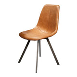 Modera - Stoel zig-zag plat frame. VPE4 - Saddle PU cowhide bruin - set van: 4