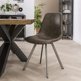 Modera - Stoel zig-zag plat frame. VPE4 - Saddle PU taupe - set van: 4