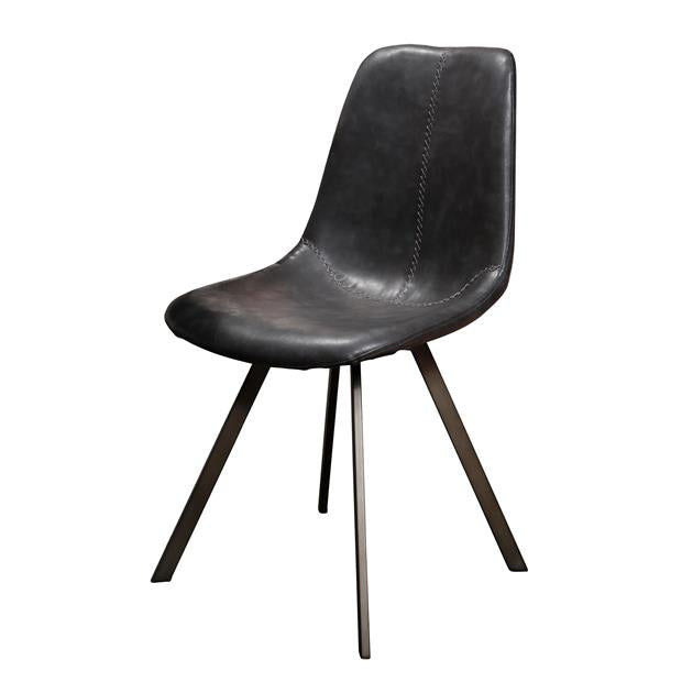 Modera - Stoel zig-zag plat frame. VPE4 - Saddle PU zwart - set van: 4