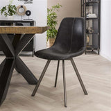 Modera - Stoel zig-zag plat frame. VPE4 - Saddle PU zwart - set van: 4