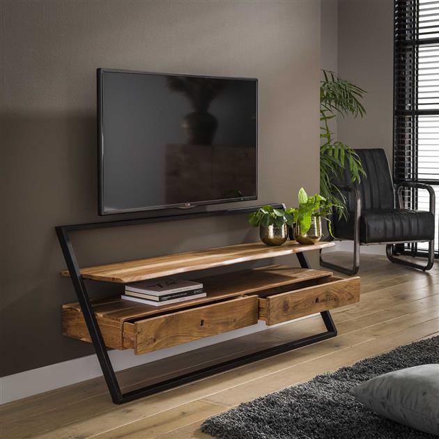 Modera - TV-meubel lean 2L - Massief acacia naturel meubelboutique.nl