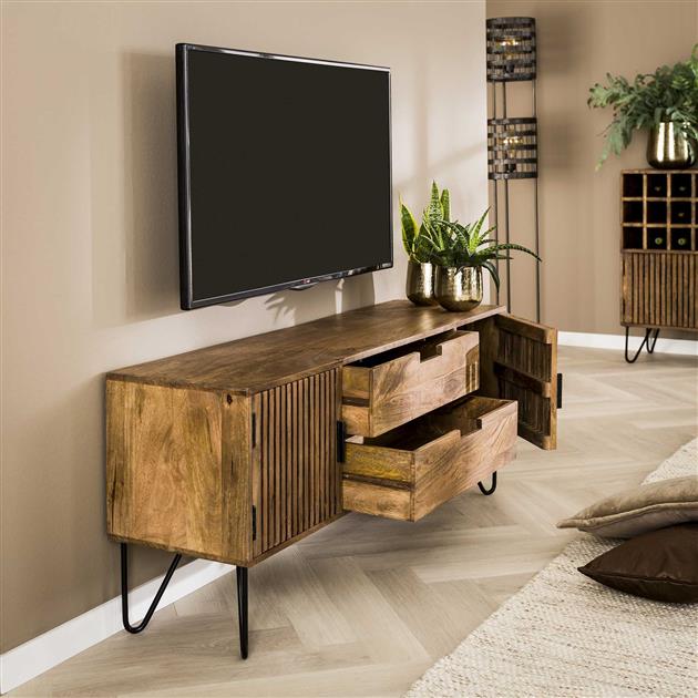 Modera - TV-meubel tweak - Massief mango zandkleur