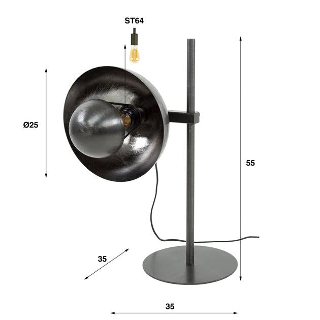 Modera - Tafellamp 1L adjust - Zwart nikkel meubelboutique.nl