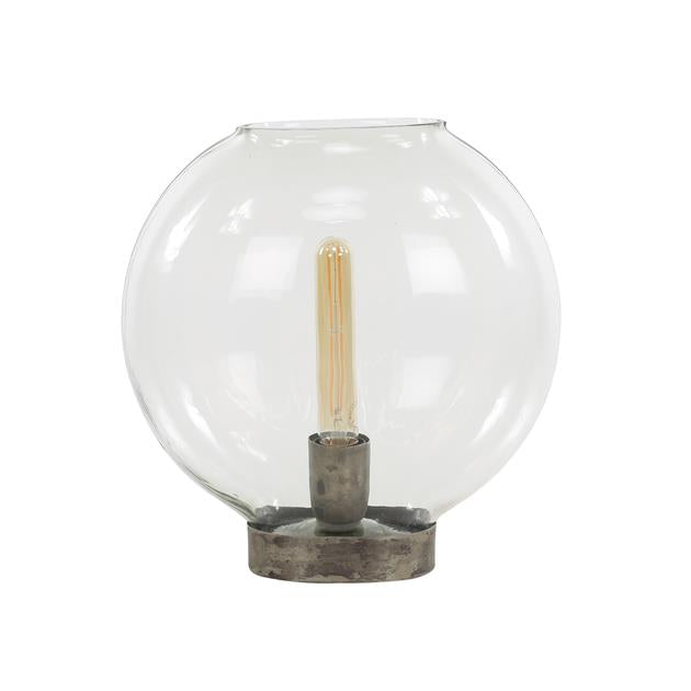 Modera - Tafellamp 1L clear glass - Zwart nikkel