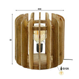 Modera - Tafellamp 1L stripes - Massief mango naturel