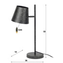 Modera - Tafellamp 1L verstelbare metalen kap - Charcoal