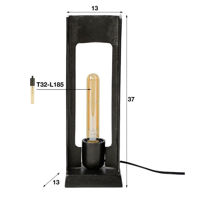 Modera - Tafellamp H-profiel - Zwart nikkel
