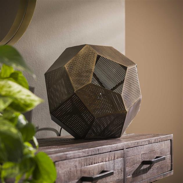 Modera - Tafellamp punched hexagon - Antiek koper finish