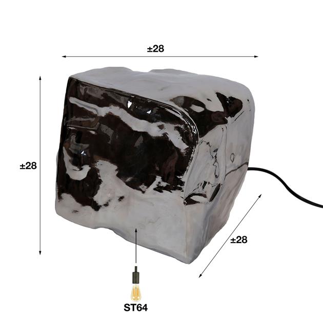 Modera - Tafellamp rock chromed - Chromed glas