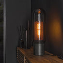 Modera - Tafellamp smoke glas-geperforeerd staal - Artic zwart