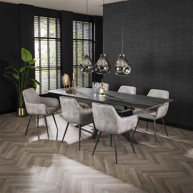 Modera - Uitschuiftafel 160-240 ceramic - Ceramic australian black