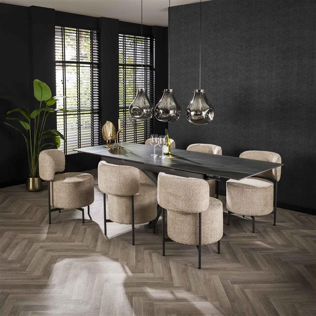 Modera - Uitschuiftafel 160-240 ceramic - Ceramic australian black