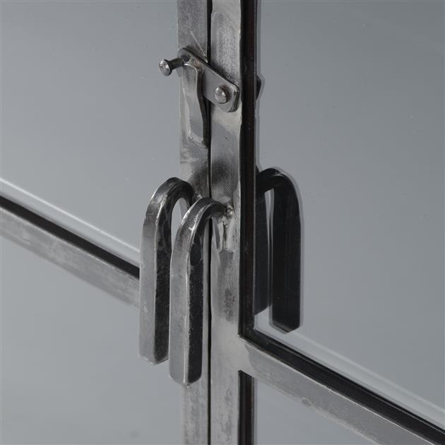 Modera - Vitrinekast Rift metal 2 deuren - Gun metal