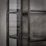 Modera - Vitrinekast Rift metal 2 deuren - Gun metal