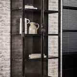 Modera - Vitrinekast Rift metal 2 deuren - Gun metal