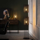 Modera - Vloerlamp 2L armor tube - Zwart bruin