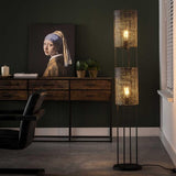 Modera - Vloerlamp 2L armor tube - Zwart bruin