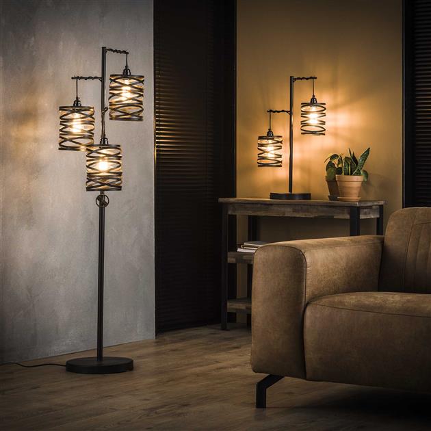 Modera - Vloerlamp 3L spindle - Slate grey