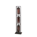 Modera - Vloerlamp 3L tower smoke glas-geperforeerd staal - Artic zwart