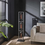 Modera - Vloerlamp 3L tower smoke glas-geperforeerd staal - Artic zwart