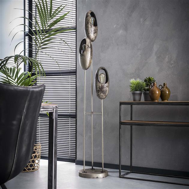 Modera - Vloerlamp 3x open oog getrapt - Oud zilver