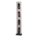 Modera - Vloerlamp 4L tower smoke glas-geperforeerd staal - Artic zwart