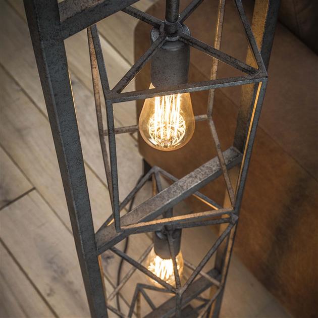 Modera - Vloerlamp 4x cubic tower - Oud zilver meubelboutique.nl