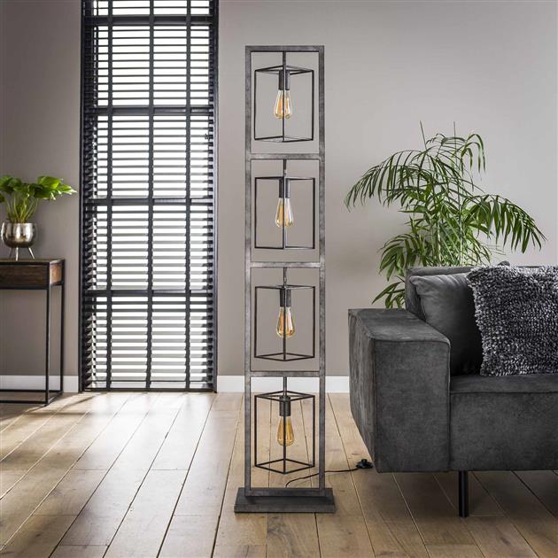 Modera - Vloerlamp 4x cubic tower - Oud zilver