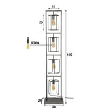 Modera - Vloerlamp 4x cubic tower - Oud zilver