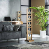Modera - Vloerlamp 5L modulo houten frame - Massief acacia naturel