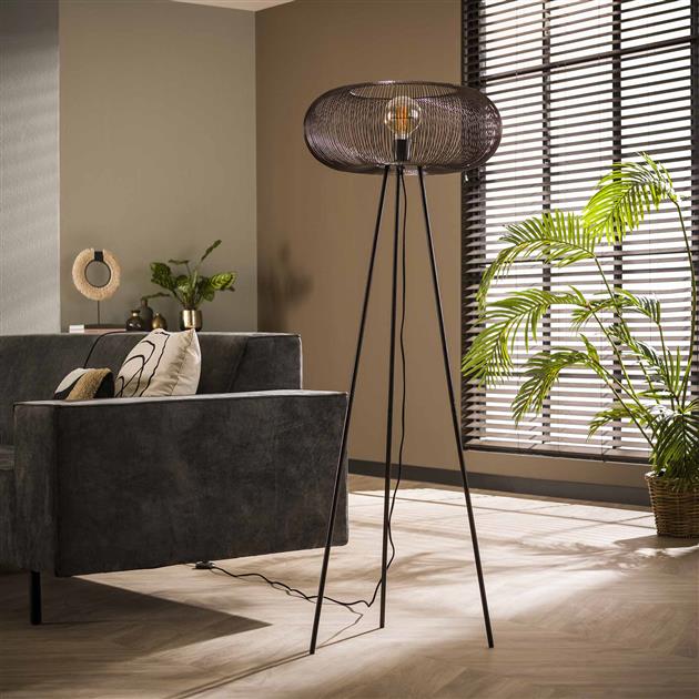 Modera - Vloerlamp copper twist - Zwart nikkel