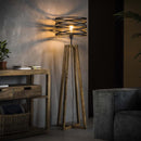 Modera - Vloerlamp twist houten kruisframe - Slate grey