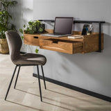 Modera - Wandbureau 2L air solid - Massief acacia naturel