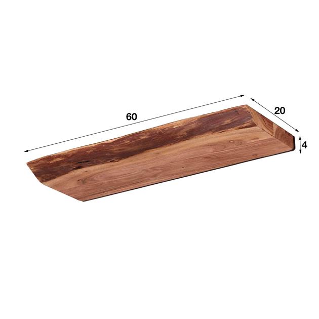 Modera - Wandplank 60 edge - Massief acacia naturel