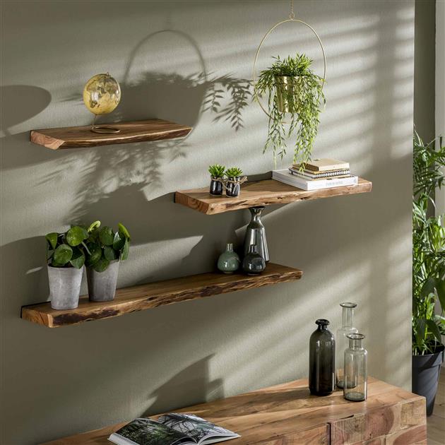 Modera - Wandplank 60 edge - Massief acacia naturel