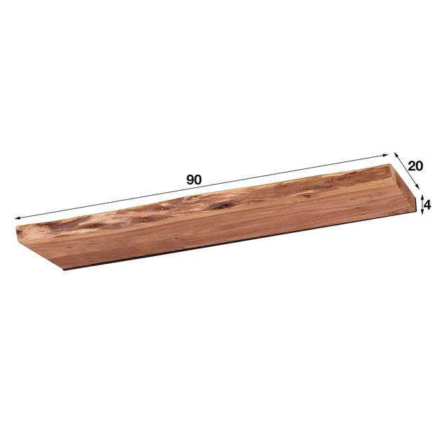 Modera - Wandplank 90 edge - Massief acacia naturel