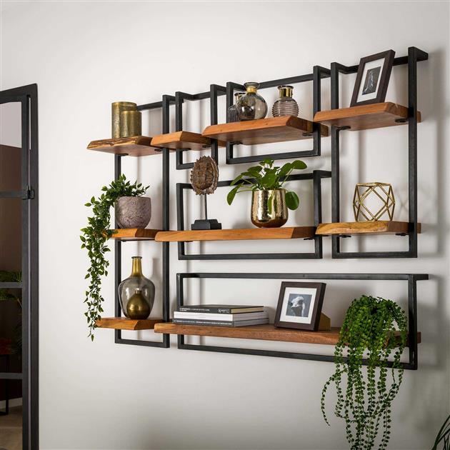 Modera - Wandplank edge 30cm 100 cm hoog - Massief acacia naturel