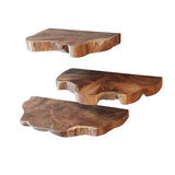 Modera - Wandschap natural line set-3 - Massief gerecycled teakhout