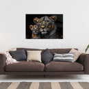 Glasschilderij - Exclusive - Liggend - De Leeuwenkoningin 1 Welp - Gouden Eeuw Serie