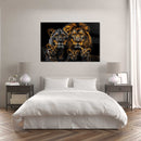 Glasschilderij - Exclusive - Liggend - Sophia Leeuwenfamilie 3 Welpjes - Gouden Eeuw Serie