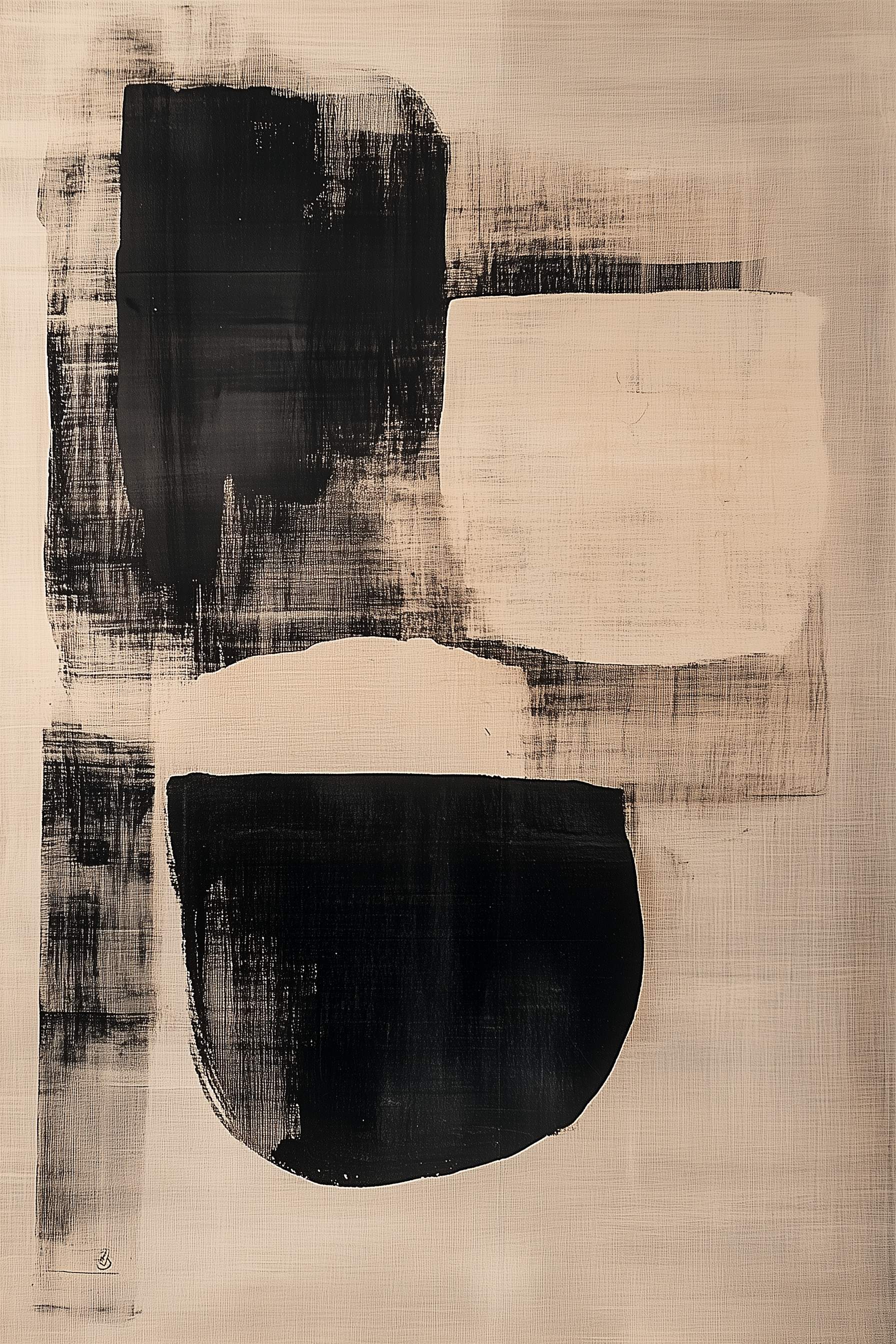 Glasschilderij - Exclusive - Staand - Aarde en Steen - (Japandi Stijl) 100x150x0.4 cm