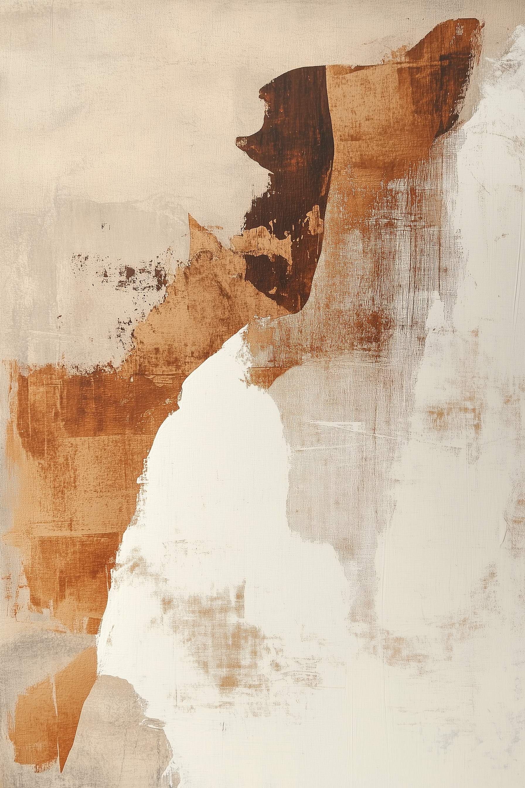 Glasschilderij - Exclusive - Staand - Stille Grens - (Japandi Stijl) 100x150x0.4 cm