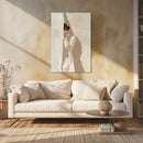 Glasschilderij - Exclusive - Staand - Wit op Wit (Japandi Stijl)