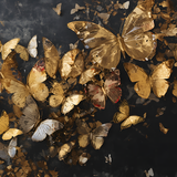 Glas schilderij composition of butterflies