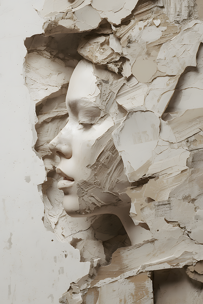 Glas schilderij contemporary portrait