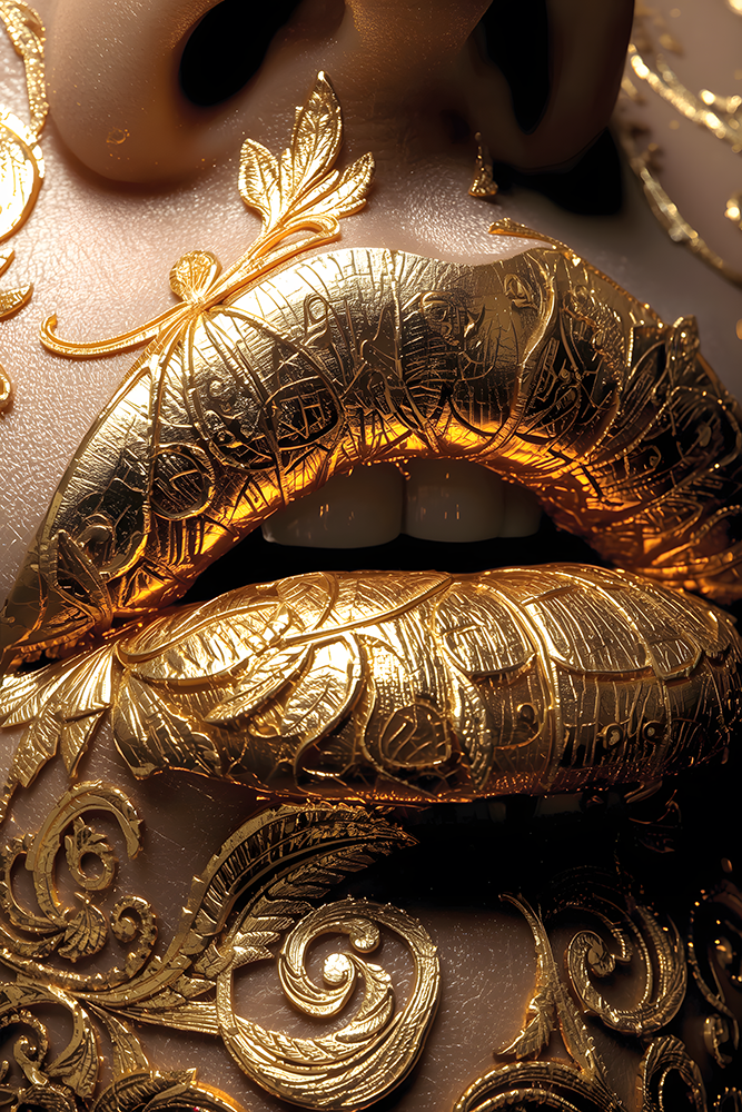 Glas schilderij fineart lips